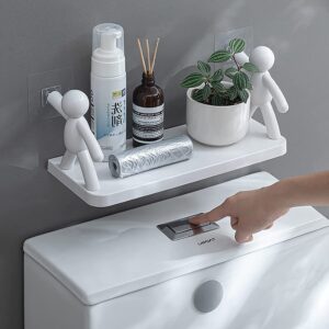 ADL PASSION Wall Mounted Plastic Bathroom Shelf/Wall Shelf/Wall Mounted Shelf/Self Adhesive Shelf with 2 Self Adhesive Stickers (White) - Image 5