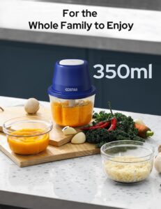 COSTAR 350Ml Rechargeable Mini Electric Chopper- 304 Stainless Steel Blades Food Processor For Kitchen, German Design, One Touch Operation, 1 Year Warranty, Ideal For Mincing Ginger, Onion, Meat - Image 3