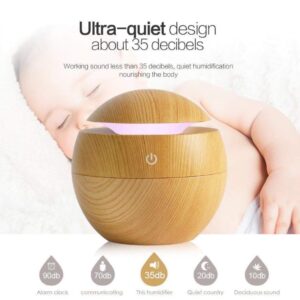 Wooden Cool Mist Humidifiers Essential Oil Diffuser Aroma Air Humidifier with Colorful Change for Car, Office, Babies, humidifiers for Home, air humidifier for Room - Image 3