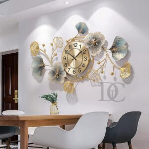 THE DECOR COMPANY Metal Wall Clock - Floral Design with Silent Sweep Machine - Ideal Home Decor Items and Wall Decoration Items for Living Room/Bedroom/Dining Hall/Office/Cafes/Hotels - Image 4