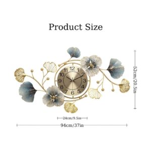 RIZIK STORE™ Metal wall hanging floral handmade wall clock multicolor ticking sound for bedroom/drawing room/hall/Dining room (36”x21”) (Design 1) - Image 4