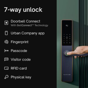 Urban Company Native Lock Pro with Camera Unlock & Doorbell Connect | 7-Way Unlock | Free Installation | 3 Year Warranty | Native Smart Door Lock - Image 3