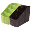 Mahaware Plastic Multipurpose Storage Basket Rack Desk Organizer With 4 Sections For Stationery Pen Stand|Cutlery Stand|Bathroom Stand|Set Of 2|Multicolour, Regular (Mic6949), Multi-Coloured - Image 2