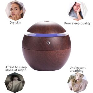 Wooden Cool Mist Humidifiers Essential Oil Diffuser Aroma Air Humidifier with Colorful Change for Car, Office, Babies, humidifiers for Home, air humidifier for Room - Image 7