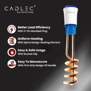 Cadlec UltraHeat_5 1500W Shockproof RapidHeat Technology Electric Copper Water Heater Immersion Rod With Waterproof & Protection | Instant Heating | ISI Certified 2 Years Replacement Warranty - Image 4