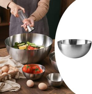 Alark Metal Bowls for Kitchen Large Capacity 1.5 L Mixing Bowl Egg, Salad, Noodle Kitchen Baking Accessories Bowl and Cooked Curries, Stir-Fries Tri-Ply Multifunctional Round Bottom Bowl [23x23x10CM] - Image 3