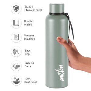 Milton Aura 1000 Thermosteel Bottle, 1050 ml Water Bottles, 24 Hours Hot and Cold, Easy to Carry, Easy Grip, Rust Proof, Tea, Coffee, Office, Travel Bottle, Grey - Image 4