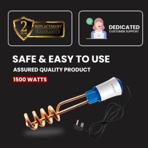 Cadlec UltraHeat_5 1500W Shockproof RapidHeat Technology Electric Copper Water Heater Immersion Rod With Waterproof & Protection | Instant Heating | ISI Certified 2 Years Replacement Warranty - Image 5