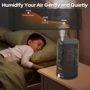 Costar Humidifier for Room 4.2 Litres Cool Mist Ultrasonic Humidifier Large Capacity Water Tank Humidity Whisper-Quiet Cool Mist Humidifier,Top Fill, Auto-Shut off,Effective Cold & Cough Relief - Image 7