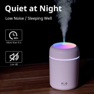 GNANISHWA Cool Mist Humidifier for Room with LED Light | Quiet USB-Powered Ultrasonic Humidifier for Bedroom, Office, Baby, Car | Not for Essential Oils (Multicolor) - Image 7