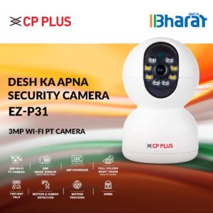 CP PLUS 3MP Smart Wi-fi CCTV Camera | 360° & Full HD Home Security | Full Color Night Vision | 2-Way Talk | Advanced Motion Tracking | SD Card Support (Upto 256GB) | IR Distance 20Mtr | EZ-P31 - Image 3