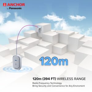 Anchor by Panasonic Wireless Doorbell | 45 Melodies Calling Bell for Home, Office with 120 Meter Operating Range | Door Bell for home (22730) - Image 4