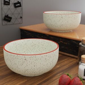 The Earth Store White Marble Ceramic Snack Bowls Set of 2 for Serving Pasta, Noodle, Maggi, Cereal Microwave Safe Salad Bowl, Mixing Bowl for Snacks - Image 6