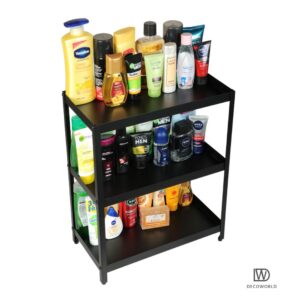 DECOWORLD || 3 Tier Multipurpose Countertop Organizer Rack || Multishelf Storage Stand for Kitchen, Bathroom or Dressing table|| Spice Rack,Cosmetics Organizer or Bathroom Organizer (Black) - Image 8