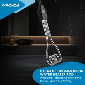 Bajaj Copper 1000 Watts Immersion Rod Heater For Home|Water Heater Rod For Efficient Heating|With Anti-Corrosive Nickel Plating|Isi Approvel Safety&Quality|2-Yr Warranty|Silver - Image 3