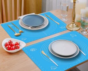 RUCON® Silicone Baking Mat Roti mat Silicone Chapati Atta Kneading Mat Non-Stick Fondant Rolling Mat Stretchable for Kitchen Roti Chapati Cake –Blue (Baking Mat 50 * 40 cm) - Image 4