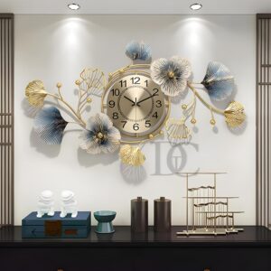 THE DECOR COMPANY Metal Wall Clock - Floral Design with Silent Sweep Machine - Ideal Home Decor Items and Wall Decoration Items for Living Room/Bedroom/Dining Hall/Office/Cafes/Hotels - Image 2