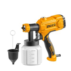 Ingco Lookcha 450W Spray Gun with Viscosity Measuring Cup, Nozzle, Orange Flatt/Matte Finish 800Ml - Image 2