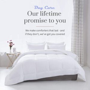 Day Care - 400 GSM Hotel Quality-Down Alternative Reversible Comforter (92" x 106" Inches/233cm x 269cm) - Comforter King Size|Silver/White| TC - 450 - Image 7