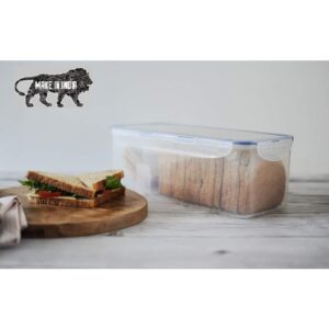 Antorn Plastic Transparent Airtight Food Storage Big Bread Box Storage Container (32 x 14 x 12 cm)-3800ml - Image 2