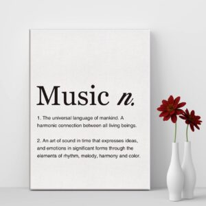 Music Definition Print Canvas Wall Art Home Office Decor Modern Minimalist Painting 12x15 Canvas Music Poster Framed Ready to Hang Artwork Musician Gift - Image 5