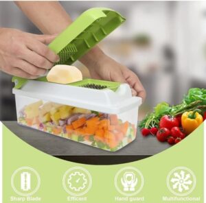 Well Set 13 in 1 Multipurpose Chopper, Fruits & Vegetable Cutters, Grater Peeler Chipser, Unbreakable Food Grade Body, Easy Push to Clean Button Slicer Dicer, Chopper for Kitchen - Image 10