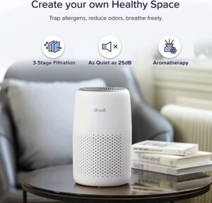 LEVOIT Core Mini Air Purifier for Coverage Area 183 Sq Ft, H13 True HEPA Filter, Remove 99.97% Dust, Smoke, & Pollen, With Fragrance Sponge, 2 Years Warranty. - Image 4