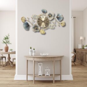 THE DECOR COMPANY Metal Wall Clock - Floral Design with Silent Sweep Machine - Ideal Home Decor Items and Wall Decoration Items for Living Room/Bedroom/Dining Hall/Office/Cafes/Hotels - Image 8