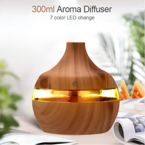 Nexila Wood Cool Mist Ultrasonic Humidifier for Room Moisture, Aroma Diffuser for Home, Essential Oil Diffuser with Colorful Light, Auto Shut-Off Ideal for Home, Office, car, (Multicolor) - Image 4