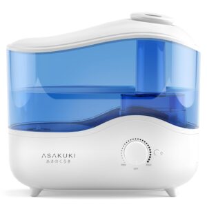 ASAKUKI Cool Mist Humidifiers for Bedroom - 4L Water Tank, Baby, Office, Quiet Ultrasonic Air Vaporizer, Adjustable Mist, 360 Nozzle Rotation, Auto-Shut Off, Humidifier Easy Fill and Clean -Blue - Image 2