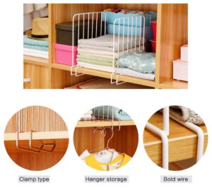 JD FRESH 4 Pieces Metal Shelf Separator for Books/Clothes Organizer for Wardrobe-Cupboard/Partition for Shelves/Closet Organizer/Divider for Home/Office/Pantry(White) - Image 5