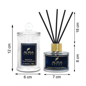 AuraDecor Luxury Reed Diffuser & Scented Candle Gift Set with Premium Fragrance of Blue Sage & Lavender - Image 7