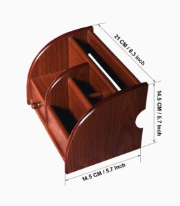 Rexmon Wooden Desk Organizer Pen/Pencil Stand with Drawer,Mobile Holder & Remote Stand for Office Desk/Table Storage Organizer Box, Pen Holder,Desk Accessories, Pen Stands for Office Use,Brown - Image 6