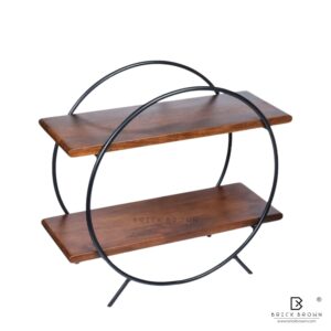 BRICK BROWN ® Premium Circular Home and Kitchen Organizer Rack/Storage Shelves/Spice Shelf/Spice Rack Wooden Organiser Countertop & Tabletop for Office, Bedroom | 40.5 x 16.5 x 36.8 cm(Mahogany,Black) - Image 10