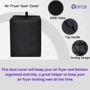 Dorca Air Fryer Dust Cover for .INALSA. Air Fryer 4.2 ltr- Heavy Duty Heat-Resistant, Waterproof Nylon Fabric Dust Protective Air Fryer Cover Case - Black - Image 3