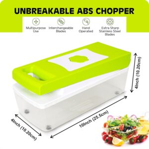 Tekcool 15 in 1 Multipurpose Chopper, Fruits & Vegetable Cutters, Grater Peeler Chipser, Unbreakable Food Grade Body, Easy Push to Clean Button Slicer Dicer, Chopper for Kitchen (Green, Plastic) - Image 7