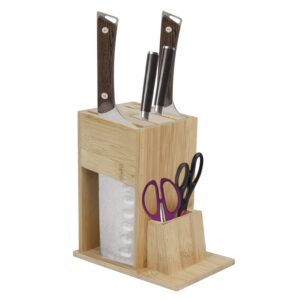 HOKIPO® Wooden Knife Holder for Kitchen - Universal Knives Holder Stand with 5 Slots - Image 7