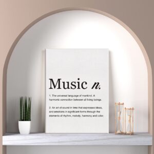 Music Definition Print Canvas Wall Art Home Office Decor Modern Minimalist Painting 12x15 Canvas Music Poster Framed Ready to Hang Artwork Musician Gift - Image 6