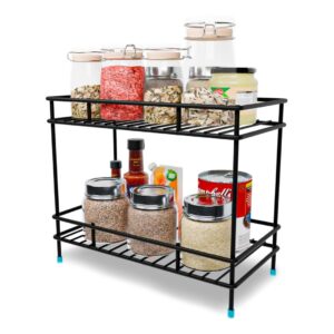 Rellon industries 2-Tier Kitchen Rack, Spice Rack for Kitchen, Shelf Rack Kitchen Pantry Jars Storage Organizer Multi Porpuse Storage Organizer, Kitchen Racks and Shelves Rack (BLACK 2) - Image 3