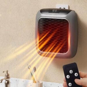 Heer Enterprise's Electric New Handy Heater Turbo Wall-Outlet 800 Watts with Temperature Control Remote| Mini Heater, Portable Heater| Mini Heater for Bedroom (Office Work Room, Bathrooms, Rooms) - Image 2