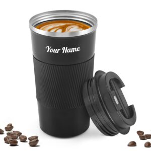 CORPORATE PORIUM Personalised Stainless Steel Coffee Mug l Vacuum Coffee Mug with Silicon Grip | Hot for 8 Hrs | Travel Coffee Mug 510ml | Your Name Print Vacuum Insulated Mug - Image 2