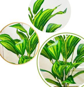 Dekorly Artificial Snake Plant Pot Big Ornamental Plant for Interior Home Office Decor Fake Zebra Leaf Plastic Palm Tree Branch for Home Garden Decor (Height : 65CM, with Black Pot, Design-B) - Image 9