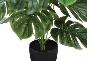 Dekorly Plastic Artificial Palm Plants Leaves Faux Turtle Leaf Fake Monstera Tropical Large Palm Tree Leaves Outdoor Leaf Decorations | 26Inch Plants with Blackpot (Green) - Image 7