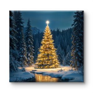 Livin'luxe Canvas Framed Christmas Trees Painting For Home, Office Wall Decor in Home Decorative Gift Item Canvas Painting 24 inch x 24 inch CV-38258 - Image 2