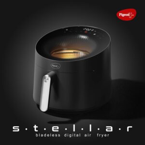 Pigeon by Stovekraft STELLAR Air Fryer Large 5.5L | 1500W BLADELESS Airfryer | Unique See Through Top View Glass | 360 AirWhirl Technology | Digital Touchscreen | 8 PRESETS Menu | Shake Feature - Image 7