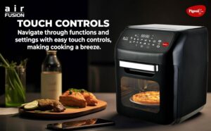 Pigeon by Stovekraft Air Fryer Oven 12L | 1800W | 2-in-1 Appliance - AirfryerOTG | Digital Touchscreen | 9 Preset Menu | Air Fry, Bake, Broil, Toast, Defrost (Black) | With Rotisserie | 7 Accessories - Image 6