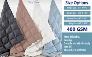 Day Care - 400 GSM Hotel Quality-Down Alternative Reversible Comforter (92" x 106" Inches/233cm x 269cm) - Comforter King Size|Silver/White| TC - 450 - Image 9