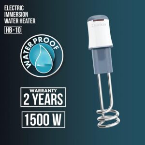 Havells Plastic Hb10 1000 watts Immersion Heater|Isi Mark Heavy Duty 3 Pin Moulded Plug,Touch Protection Cover|Waterproof,Heating Indicator,Nickel Plating,Warranty: 2 Year Comprehensive|(White Blue) - Image 3