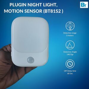 Blackt Electrotech (Bt81S Plugin Night Light, Motion Sensor With Adjustable Brightness 3 Lighting Mode And Auto/On/Off For Children, Bedroom, Hallway Light Warm White (Pack 2) - Led - Image 8