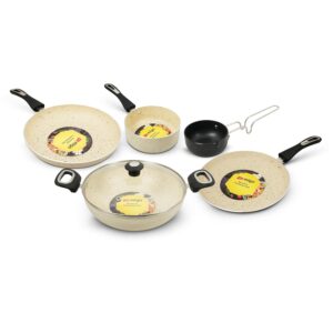 Impex 6 Pcs Nonstick Granite Cookware Set | 3 mm Thickness | Induction Bottom Cookware Set, Nonstick Cookware Set of Frypan, Kadai Pan, Tawa Pan, Tadka Pan and Milk Pan | 1 Year Warranty - Image 10